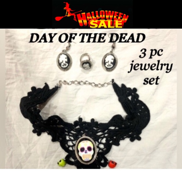 🎃 DAY OF THE DEAD costume 3pc jewelry set NWOT *bundle offer - Picture 1 of 10